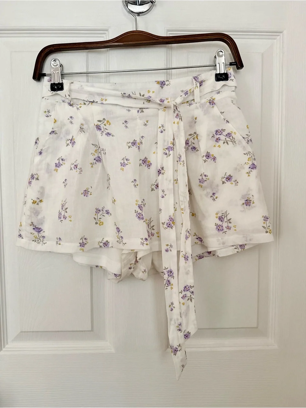 LA Hearts PacSun Ditsy Floral Cotton Tie Waist Lined Shorts Pockets Size S